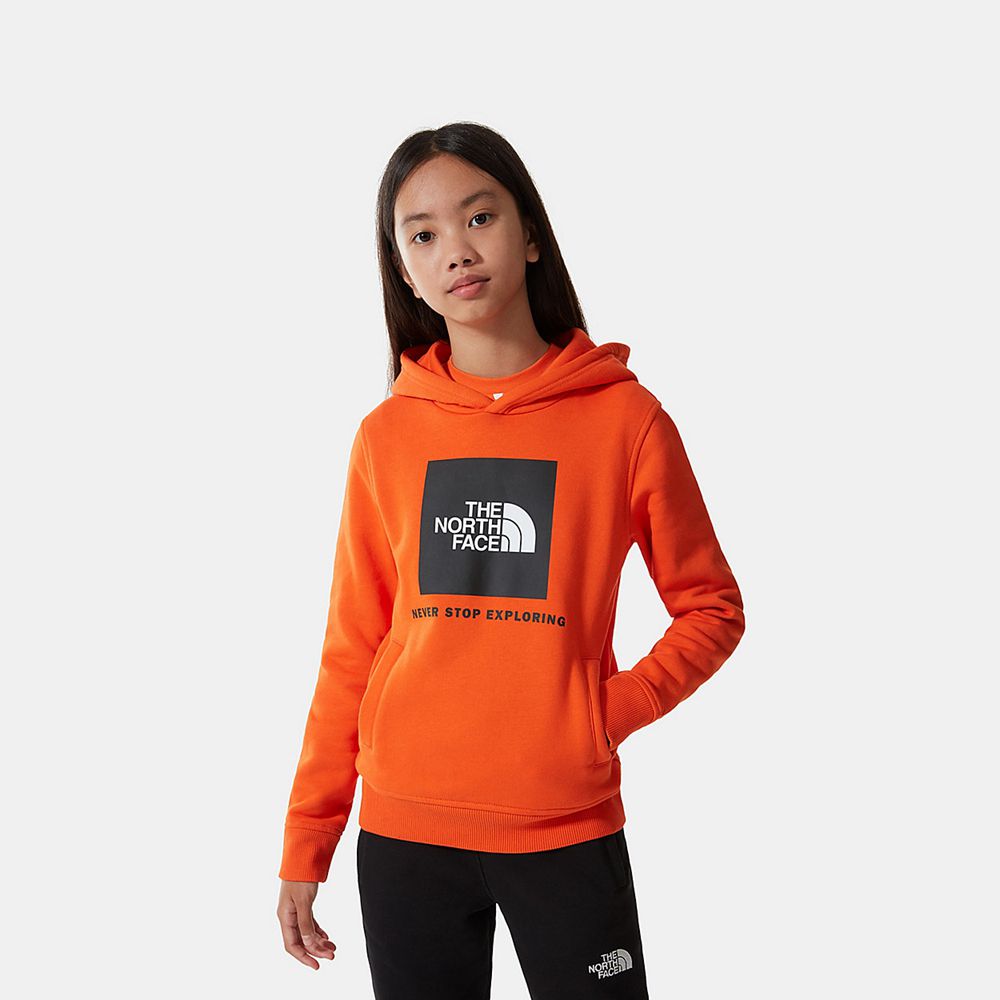 The North Face Hoodie Youth Australia - The North Face New Box Crew Red Orange (QFX-795164)